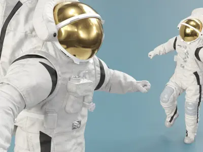  Modern Moon Spacesuit Empty Rigged for Cinema 4D 