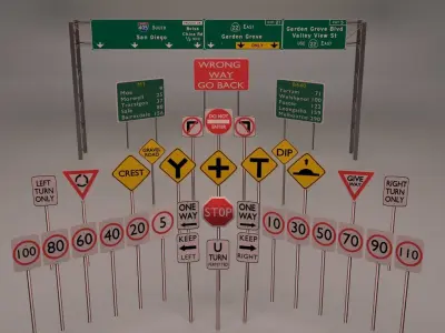 36 street sign Package 3D model