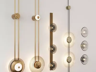 Round Sconce Set 1 3D model