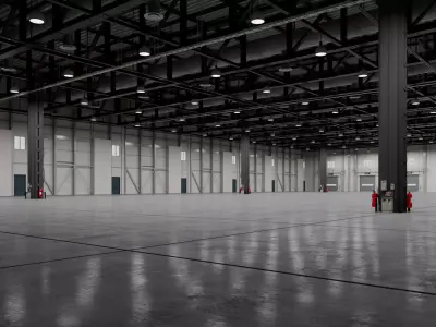 Warehouse interior and exterior 6 3D model