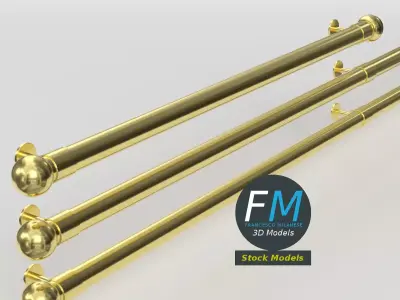 Wall mounted stair handrails 3D model