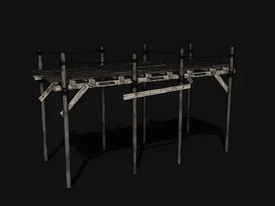 HARBOR HARBOUR PIER CONSTRUCTION DOCKS BRIDGE PORT AAA BUILDER Low-poly 3D model