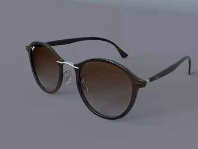 Ray-Ban ROUND II LIGHT RAY Light Havana  3D model