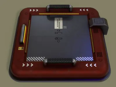 Sci-Fi Floor Access Door PBR LOWPOLY GAMEREADY Low-poly 3D model