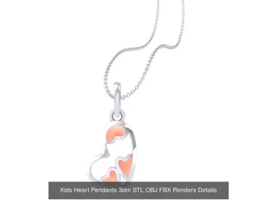 22 Kids Heart Pendants 3dm STL OBJ FBX Render Details Collection 3D Model Pack