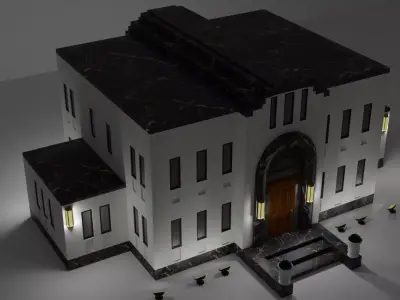 Art Deco Luxury Mansion - Modern Exterior Low-poly 3D model