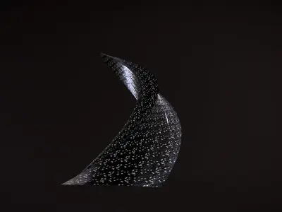 Post-apocalyptic skyscraper Night windows 3D model