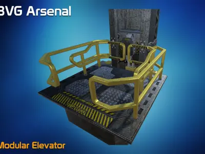 Modular Elevator - HQ Low-poly 3D model