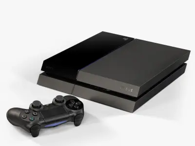 Sony PlayStation 4 Black White Grey Colors Low-poly 3D model