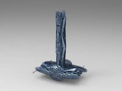 cyber cliff tower 2  3D model