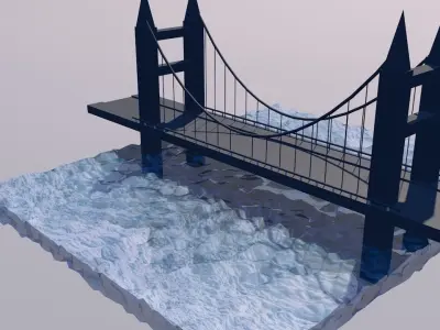 Bridge golden gate in san francisco 3D model purchase