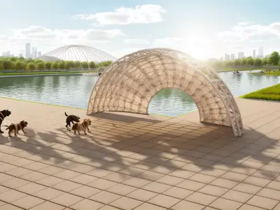 TRUSS MODERN URBAN PAVILLION 3D model