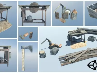 Lumberyard Decorations Low-poly 3D model