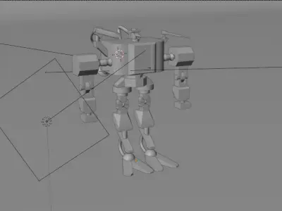 Modular Battle Mech Robot 3D model