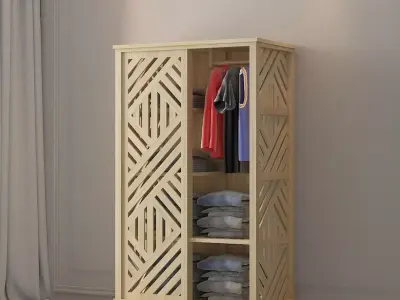 wooden rack Low-poly 3D model