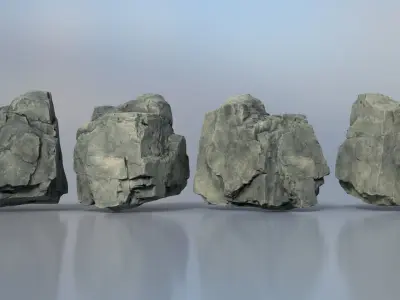 8 Modular Cliff Rocks - 240801 Low-poly 3D model