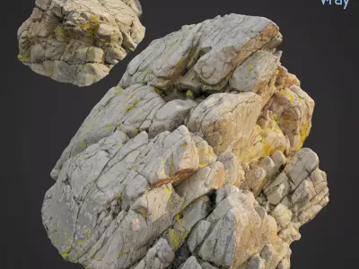 3d scanned rock cliff M 3D model
