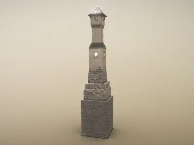 Medieval DRAGON Tower 02 Low-poly 3D model