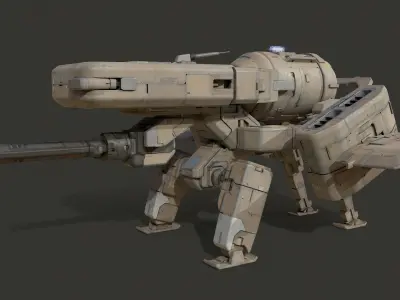 scifi-model550 robot with gun 3D model