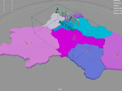 Artvin  Black Sea Region  Turkey map region geography political 3D model