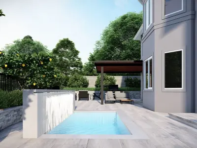 3D Exterior Scene 3D model design garden and landscape 3D model 3D model