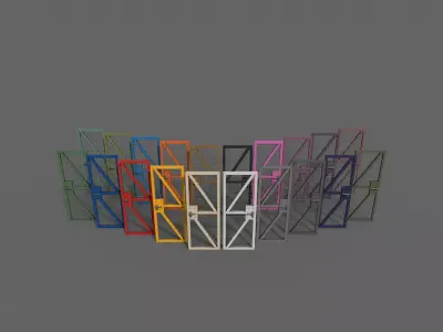 PBR Metal Door Fance B Low-poly 3D model