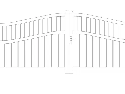 White arc gate for house Low-poly 3D model