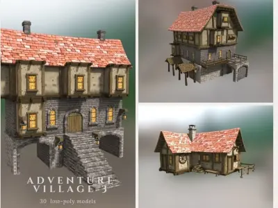 Adventure Village 3 Low-poly 3D model