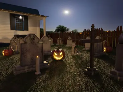 Halloween Porch 3D model
