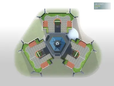 Apartment Architectural 3d Model with Render Scene Low-poly 3D model