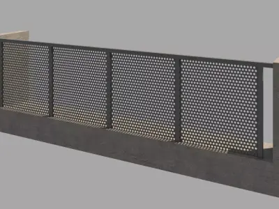 Metal Perforated Railing Free 3D model