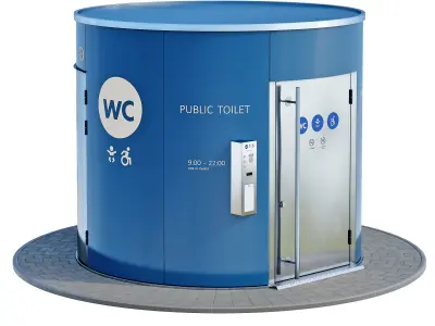 Public toilet round 3D model