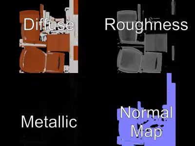 Modern Leather Chair model pack Low-poly 3D model