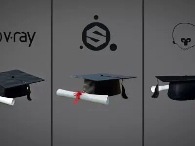 Graduation Cap Low-poly 3D model