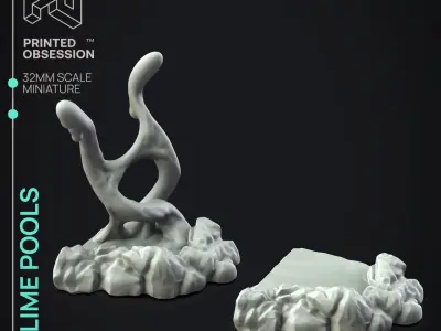 Slime Pools - Scatter Terrain -  PRESUPPORTED - 32mm scale 3D print model