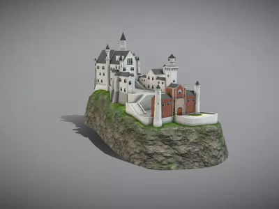 Neuschwanstein Castle Low-poly 3D model