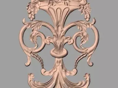 European style flower 3D relief STL Model for cnc engraving E071 3D model
