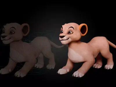 Lion Cubs Pack Part 2 - Stylized And Rigged Characters Low-poly 3D model