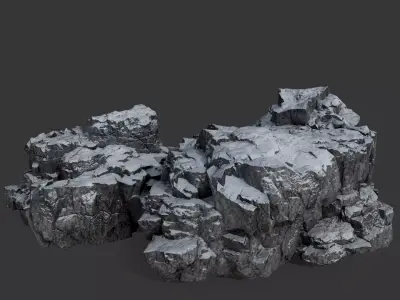 Cliff Rock with Multiple Textures Low-poly 3D model purchase