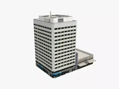 T Center tall building Low-poly 3D model