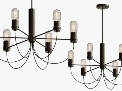 chandelier loft bars fountain 6 3D model