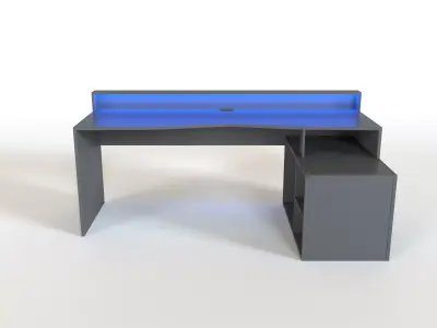 TABLE computer desk with lights 3D model