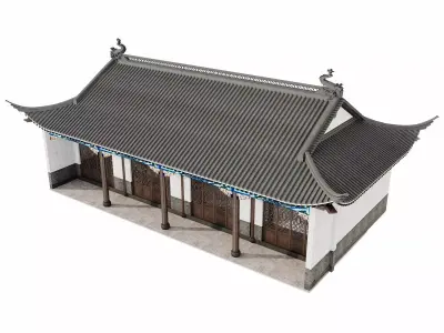 Japan Temple Hall Pavilion 3D model
