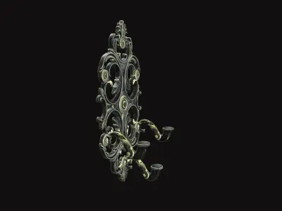 Medieval Torch V16 Low-poly 3D model