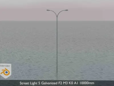 Street Light 5 Galvanized F2 M3 K0 A1 10000mm Low-poly 3D model