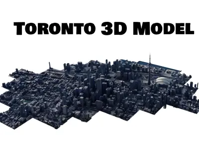 Realistic Toronto Scan - Multiple Qualities Low-poly 3D model