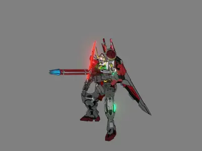 Attacker Gundam B 14 3D model