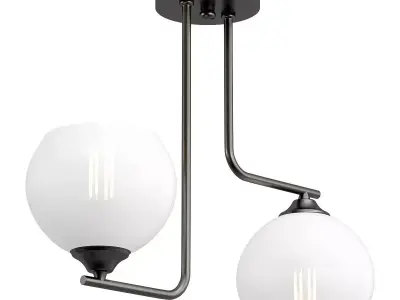 Vitaluce-V4944 two light semi-flush fixture with frosted glas... 3D model