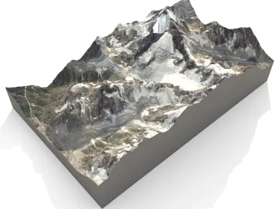 Mount Ushba 4710 meters Mountain landscape 3D model
