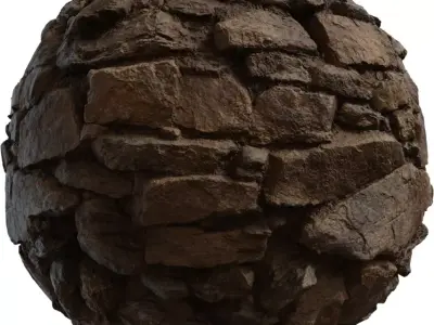 Dark Weathered Layered Rock Wall Texture